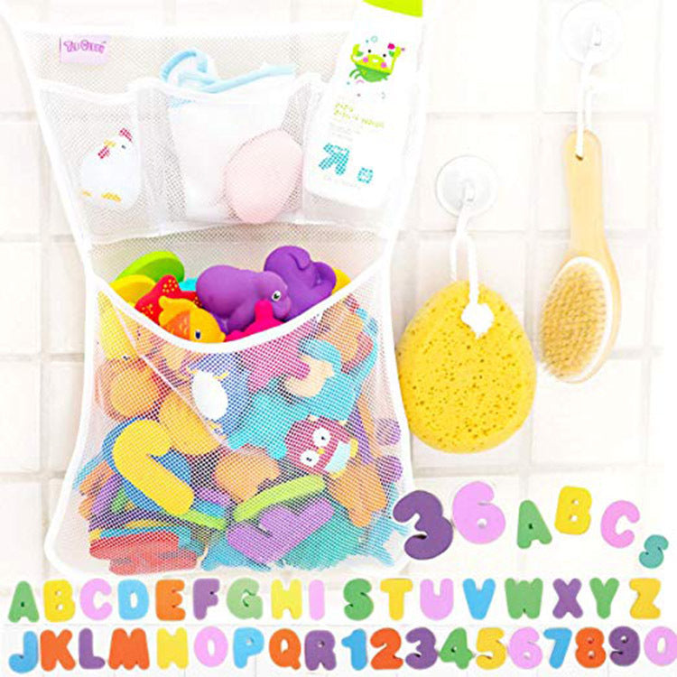 Children's Bath Toy Storage Organizer with Letter Set